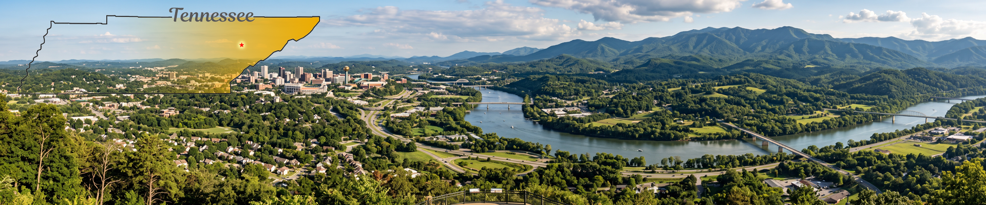 Overview of Knoxville, Tennessee and the Tennessee River