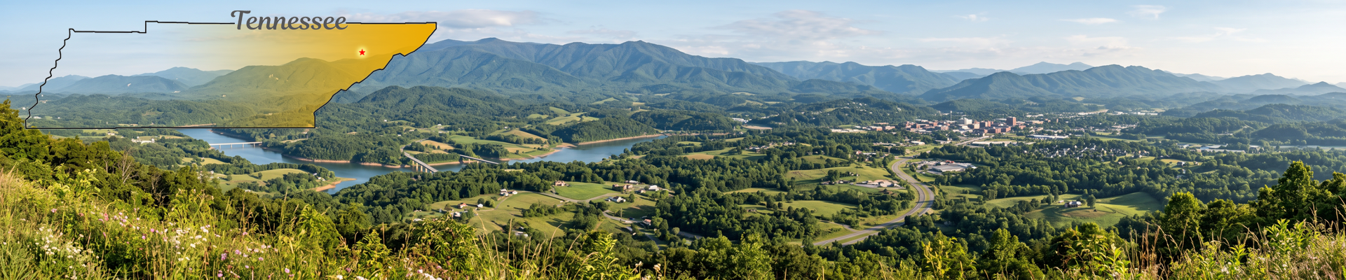 Scenic overview of Morristown, Tennessee