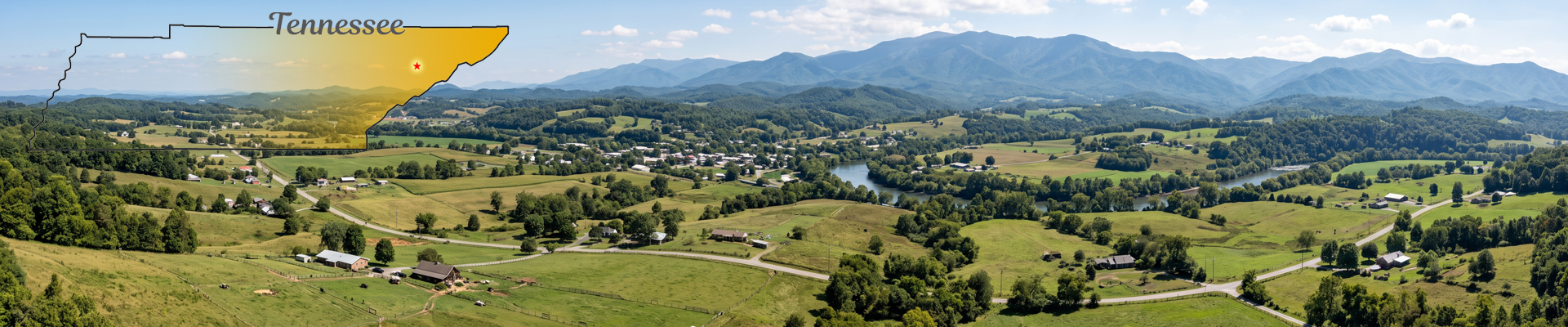 Scenic overview of New Market, Tennessee