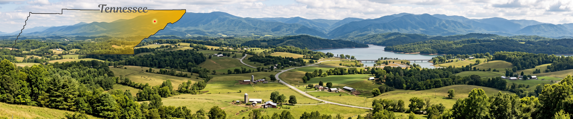 Scenic overview of the Talbott, Tennessee community